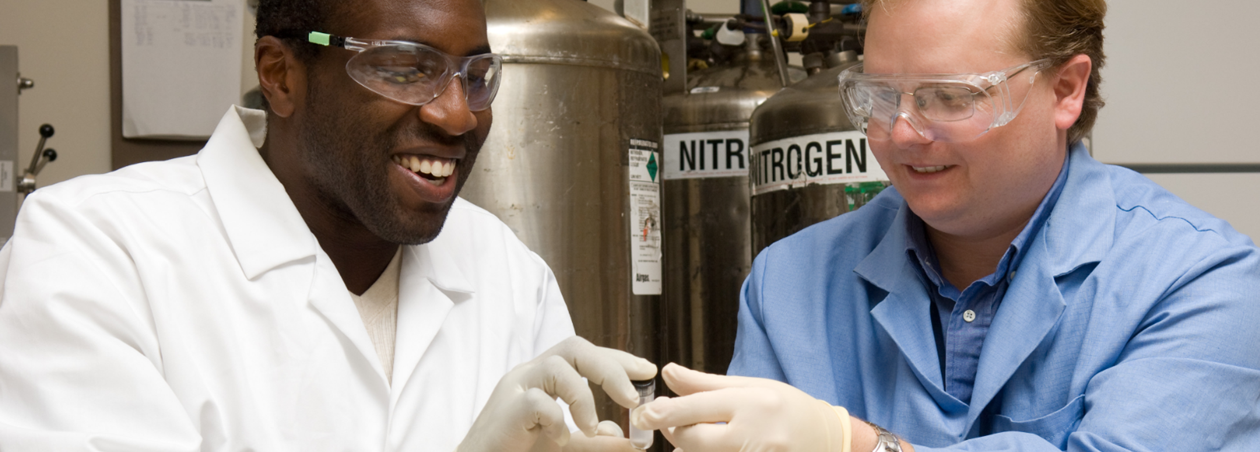 two scientists working in lab