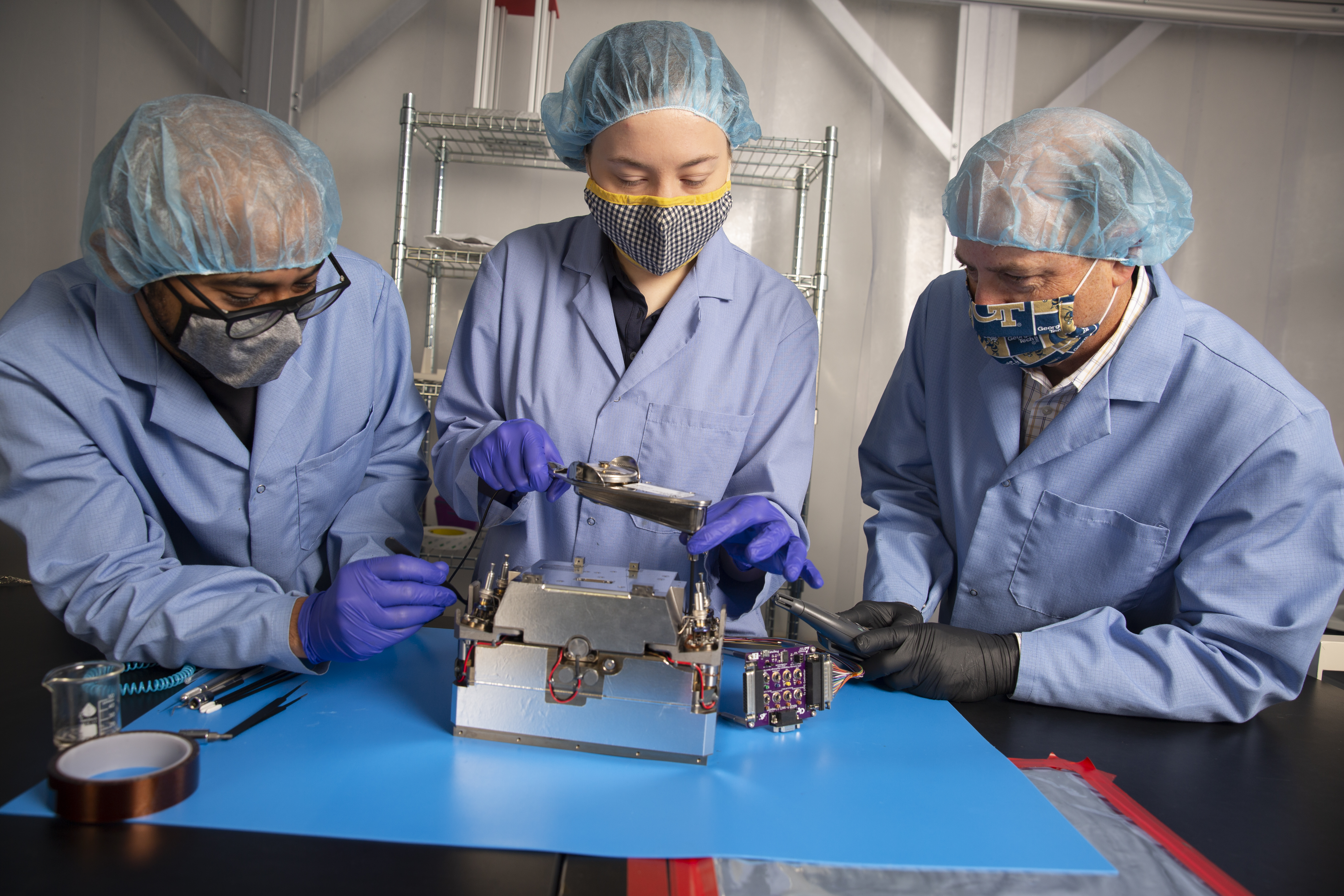 Georgia Tech researchers working in a laboratory