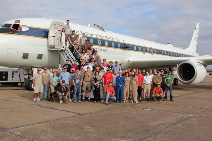 <p>A large team of researchers worked on the flight missions into wildfire plumes to measure contents of the smoke. Credit: NASA Kent Shiffer </p>