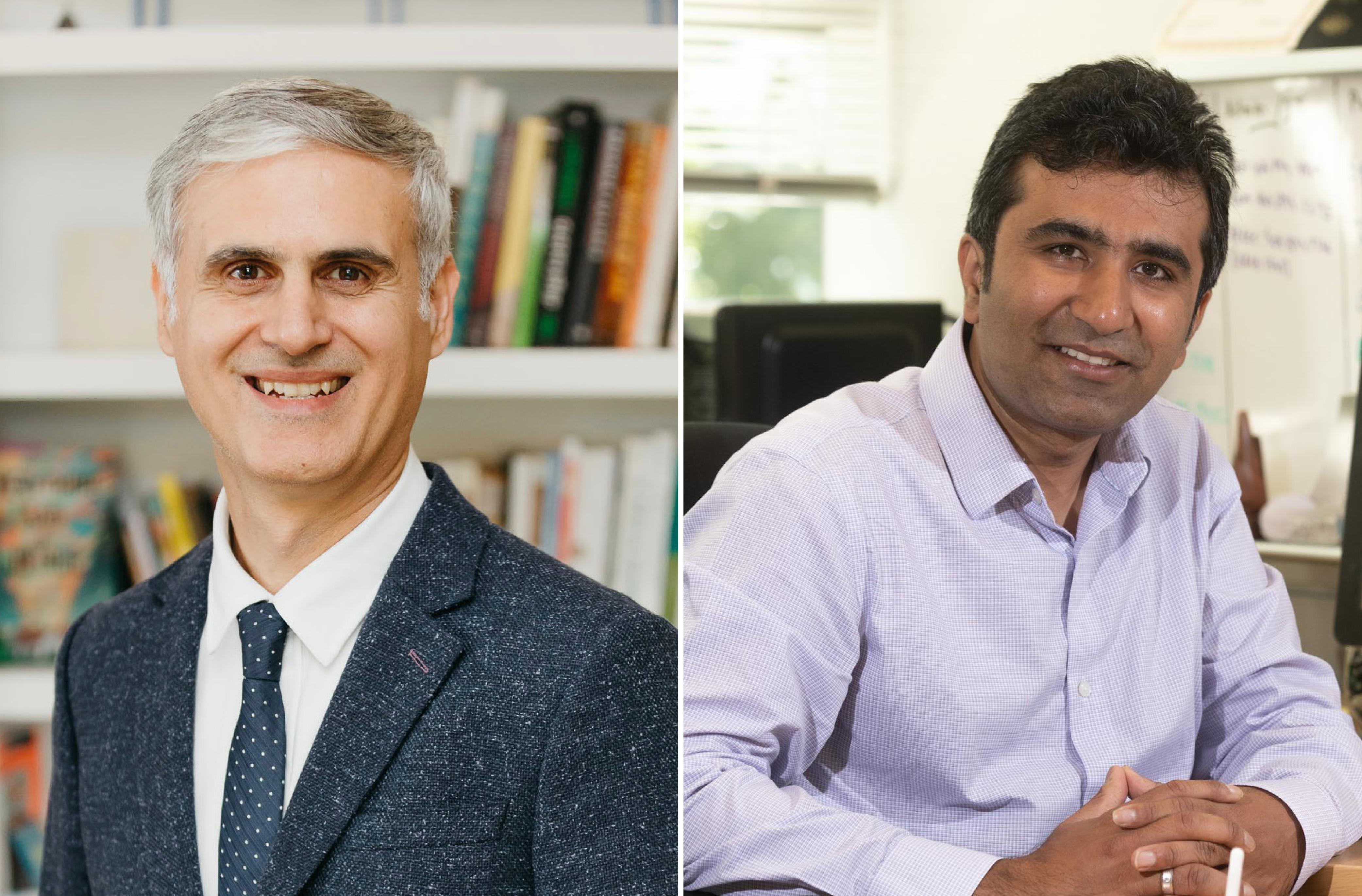 Photo of Professors Azad Naeemi (left) and Tushar Krishna (right).