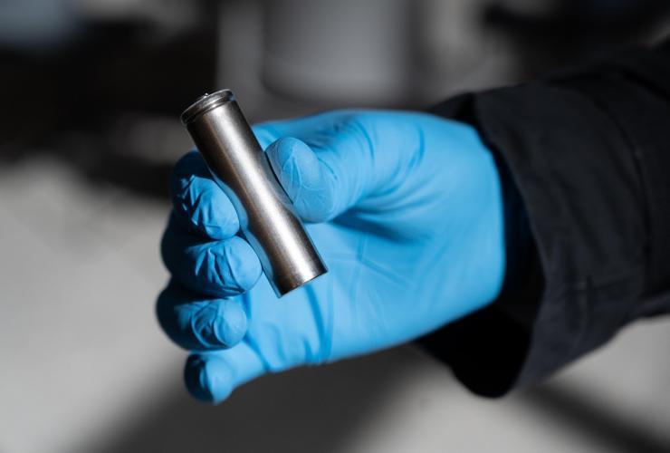 A new Georgia Tech manufacturing process could enable battery makers to produce lighter, safer, and more energy-dense batteries. (Photo credit: Allison Carter, Georgia Tech)