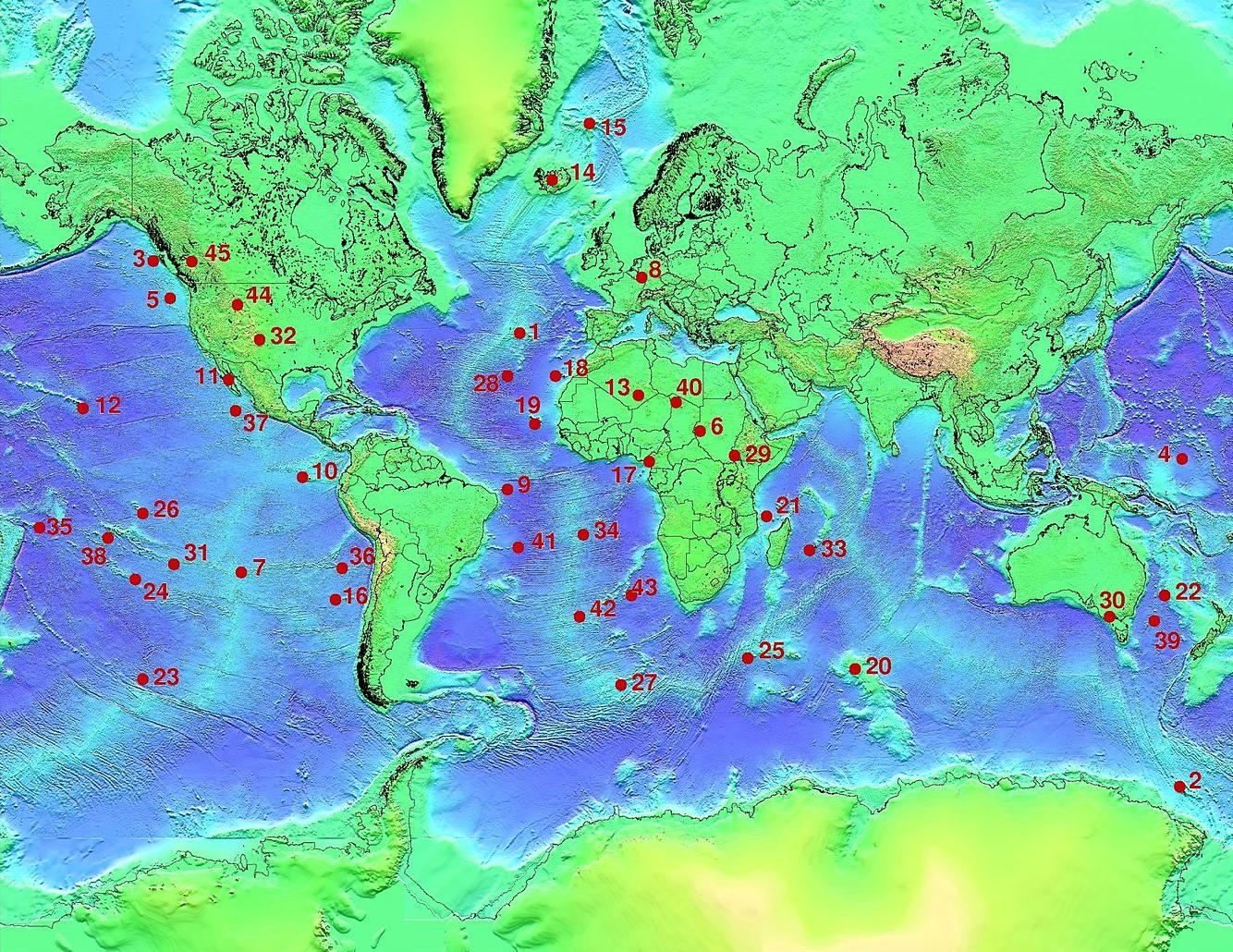 A global map of mantle plumes.