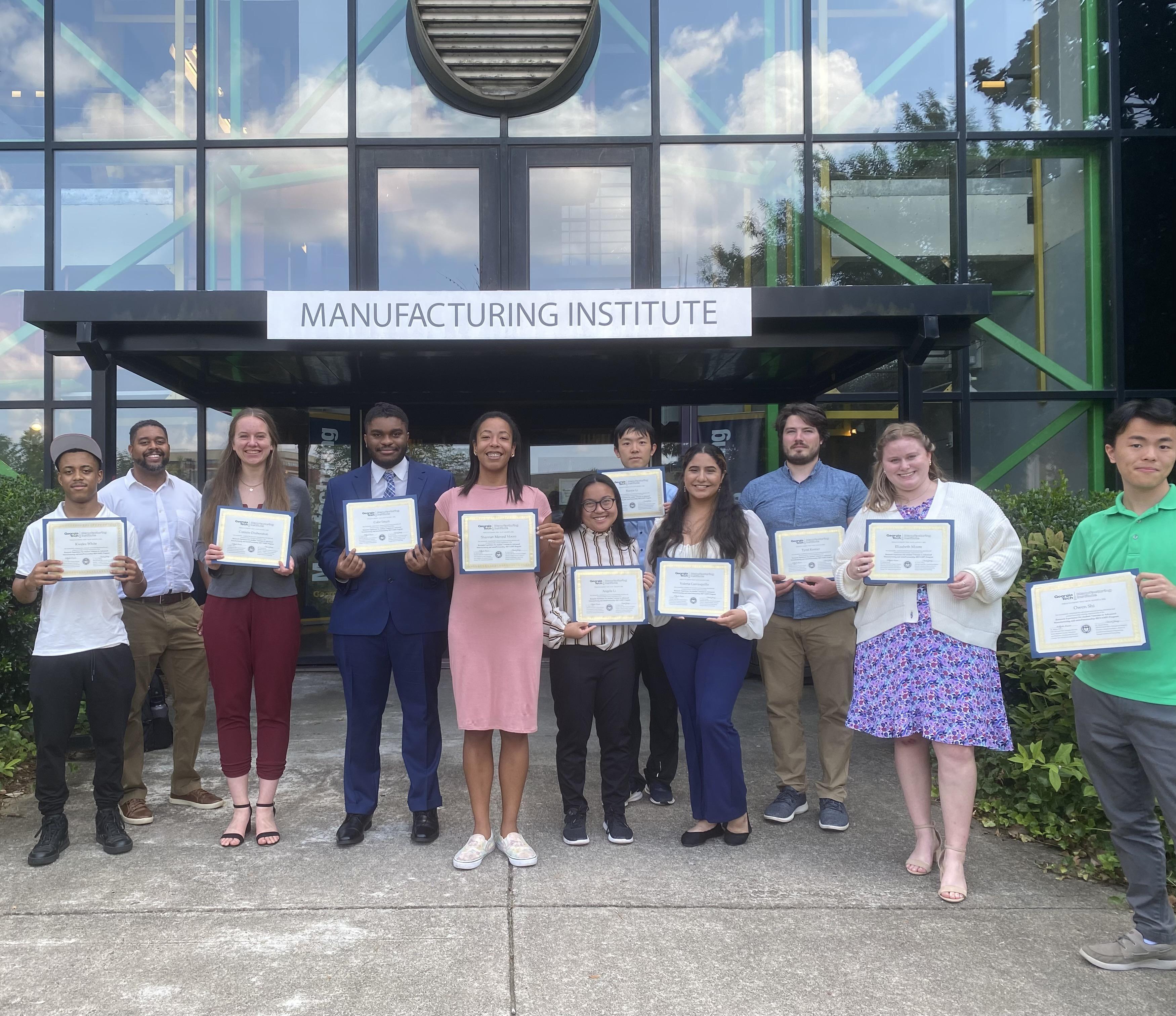 Graduates of GTMI's Summer 2022 REU-REVAMP program, summer 2022. Billyde Brown, Ph.D. (pictured second from left), leads the program every summer for Georgia Tech.