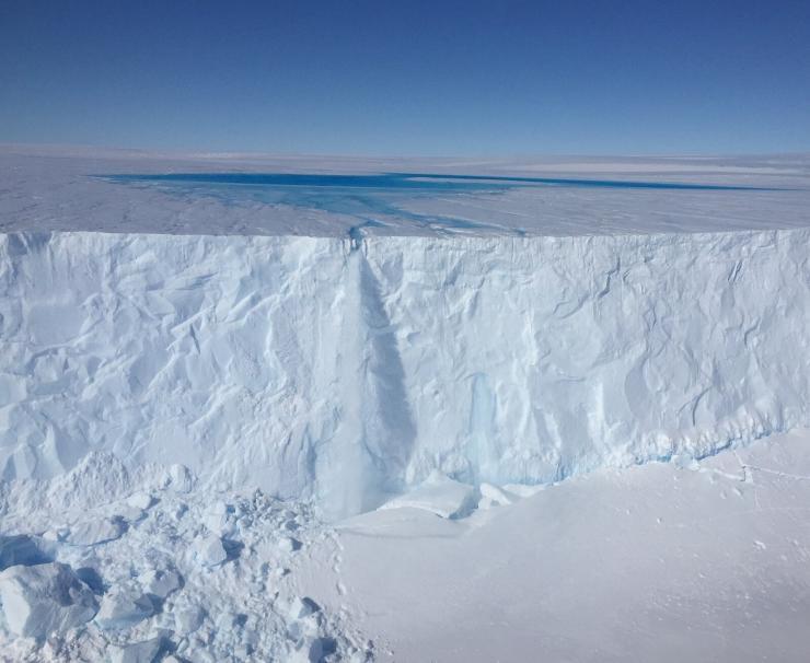 <p>Meltwater lake on the Sørsdal Glacier. (Photo: Dave Lomas)</p>