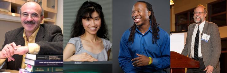 <p>New AIMBE Fellows from the Petit Institute are (L-R): Mark Borodovsky, Eva Lee, Manu Platt, and W. Robert Taylor.</p>