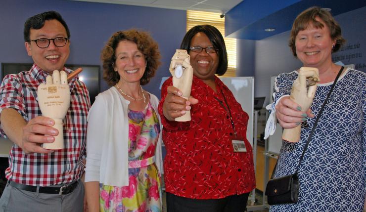 <p>BME Celebration: Pictured are (left to right) Wilbur Lam, Susan Margulies, Leita Young, and Julie Babensee.</p>