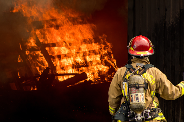 <p>Firefighter on emergency scene</p>